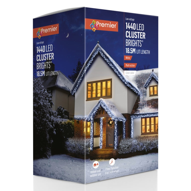 Premier Multi Action 1440 LED Cluster Brights White Clear Cable