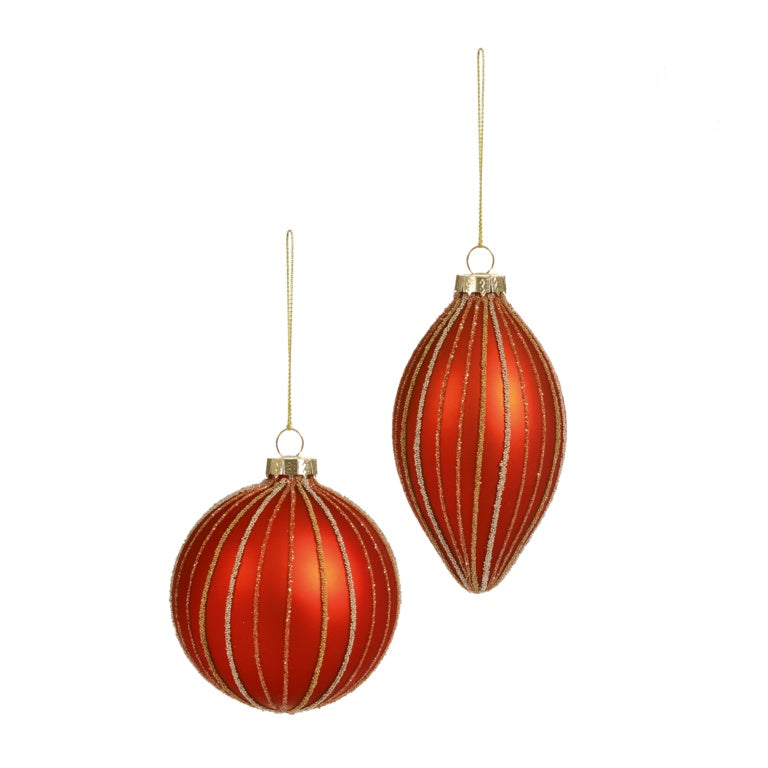 Premier Matt Orange Gold Glass Ball or Drop 80-110mm