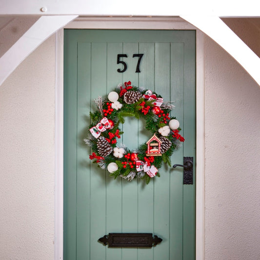 Premier Cone & Berry Wreath With Decorations 50cm