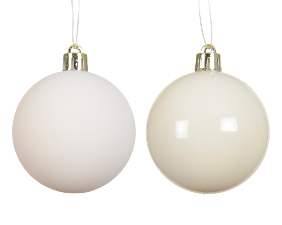 Kaemingk 6cm Baubles Box 12 Wool White