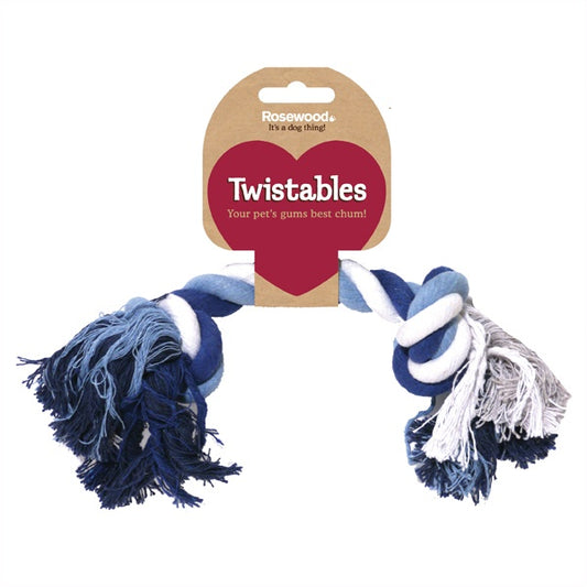 ROSEWOOD Twistable Tug Medium Dog Bone