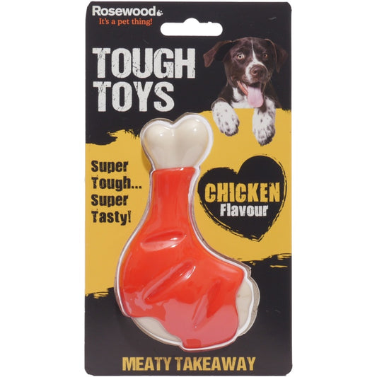 ROSEWOOD Meaty Chicken Leg Dog Toy Small