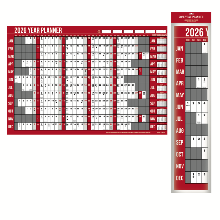 Ig Design Commercial Yearly Wall Planner