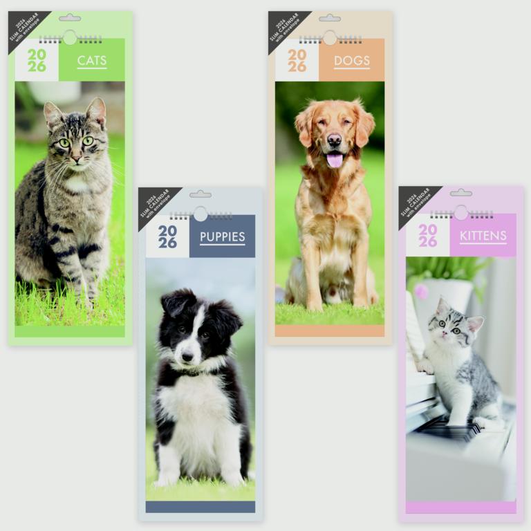 Ig Design Slimline Calendar Cats & Dogs