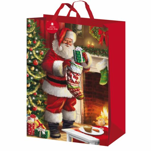 Ig Design Woven Traditional Santa Bags Jumbo