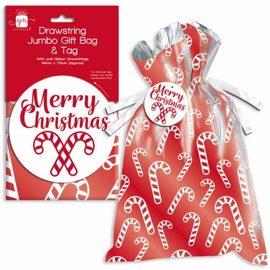 Ig Design Drawstring Jumbo Gift Bag & Tags 46 x 70cm approx