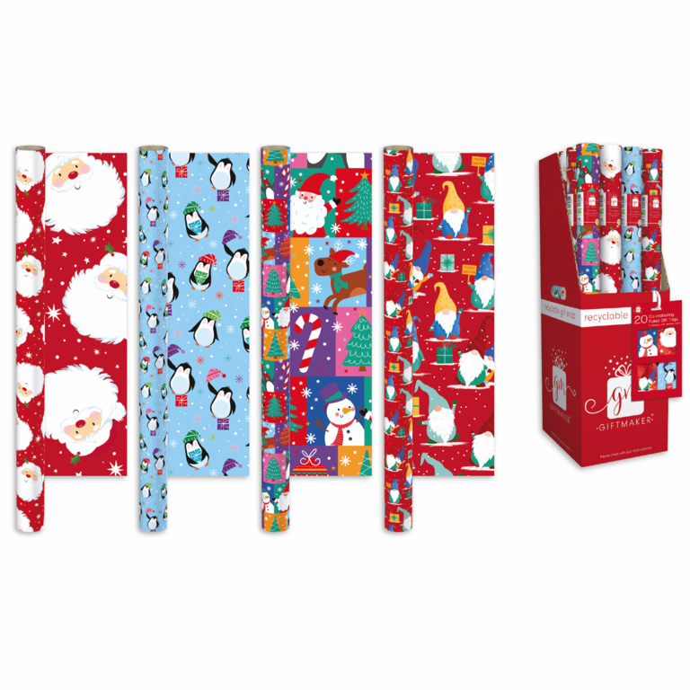 Ig Design Christmas Wrapping Paper 4m x 69cm Assorted Designs Available