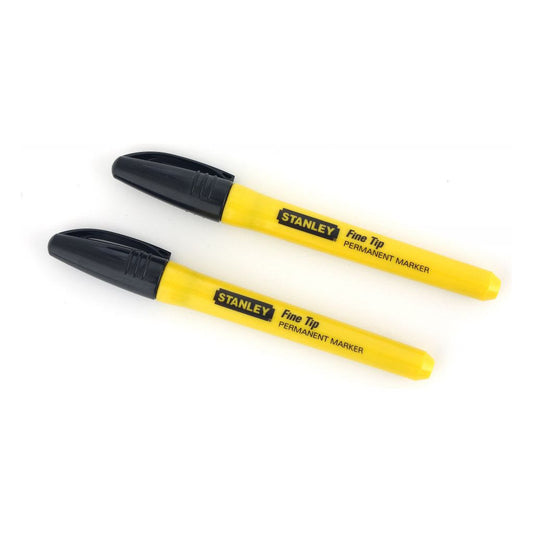 Stanley Marker Pen Fine Tip Black 2 pack