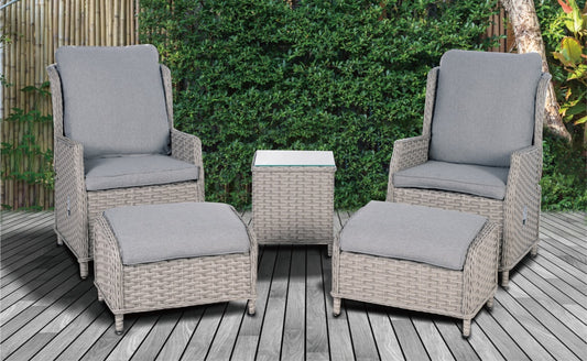 Pagoda Chambery Deluxe Reclining Companion Set Grey