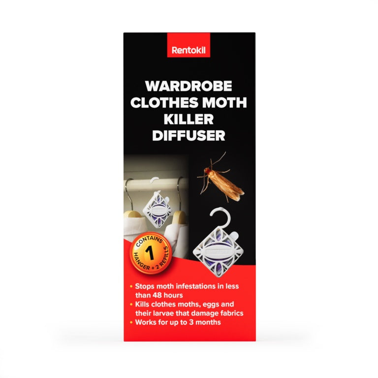 Rentokil Wardrobe Clothes Moth Killer Diffuser 2 Refills