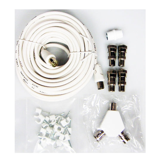 Kit de cables de TV Dencon (compuesto por 7077, 7118, 7113, F51) Empaquetado con burbujas