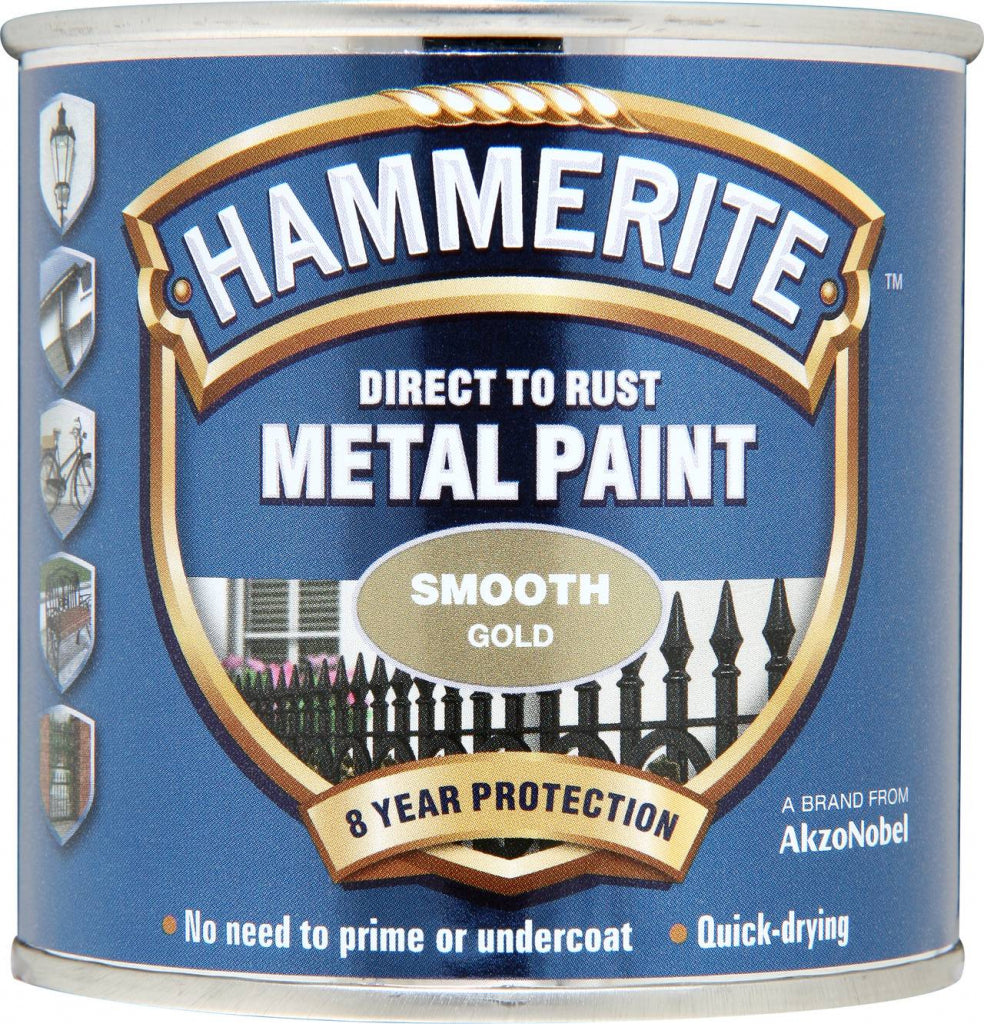 Pintura Para Metal Hammerite Lisa 250ml Oro