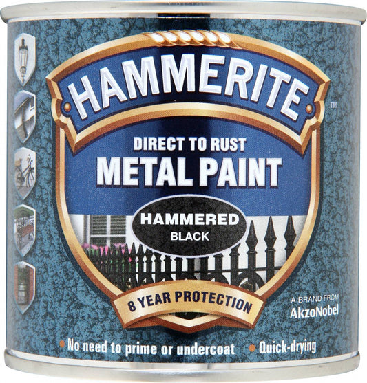 Peinture métal Hammerite martelée 250 ml noir