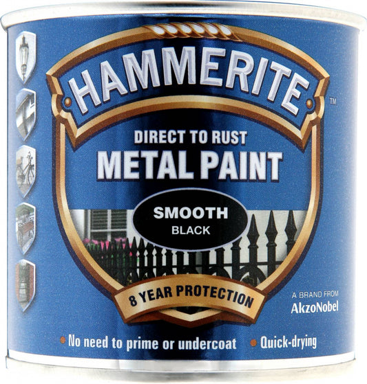 Peinture Métallique Hammerite Lisse 250ml Noir