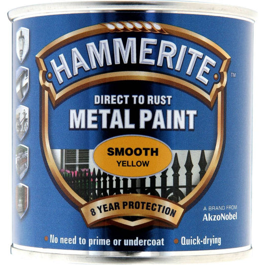 Hammerite Metal Paint Smooth 250ml Yellow