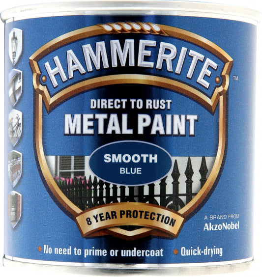 Peinture Métallique Hammerite Lisse 250ml Bleu