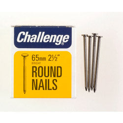 Challenge Round Wire Nails - Bright Steel (Box Pack)