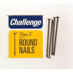 Challenge Round Wire Nails - Bright Steel (Box Pack)