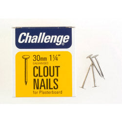 Challenge Clout - Clavos para placas de yeso - Galvanizados (paquete de caja)