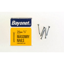 Clavos de bayoneta para mampostería - Galvanizados (paquete de caja)