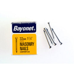 Clavos de bayoneta para mampostería - Galvanizados (paquete de caja)