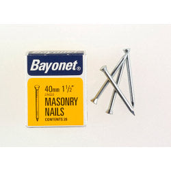 Clavos de bayoneta para mampostería - Galvanizados (paquete de caja)