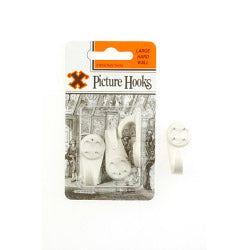 X Hard Wall Picture Hooks - White (Blister Pack)