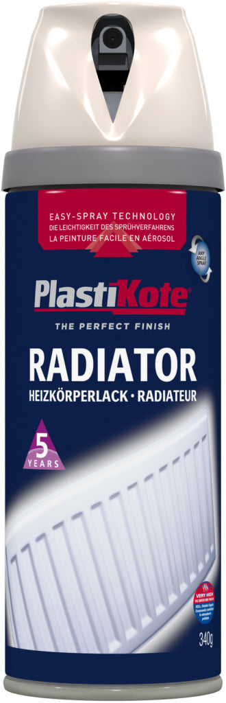 Peinture en aérosol pour radiateur Plastikote 400 ml Magnolia