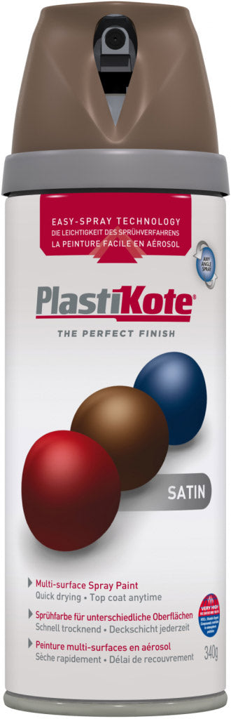 PlastiKote Twist & Spray Paint 400ml Chocolate Brown Satin