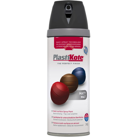 PlastiKote Twist & Spray Paint 400ml Black Matt