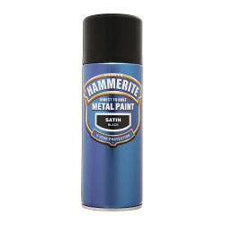 Hammerite Metal Paint 400ml Aerosol Satin Black