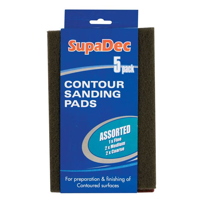 SupaDec Contour/Sanding Pads 5 Pack Assorted