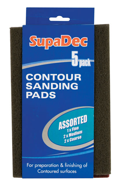 SupaDec Contour/Sanding Pads 5 Pack Assorted