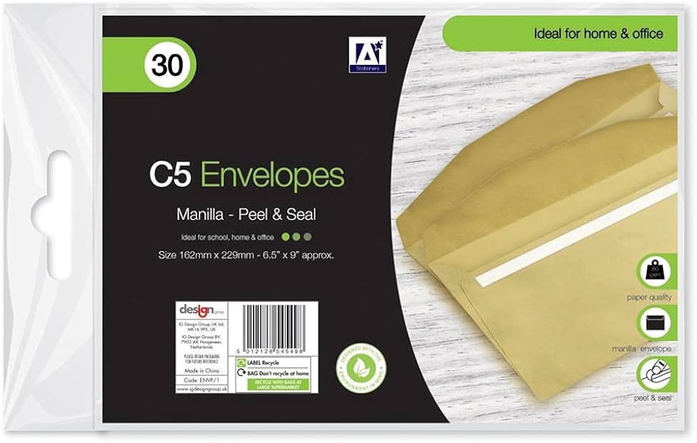 Anker Peel & Seal Manilla Envelope C5 Pack 30