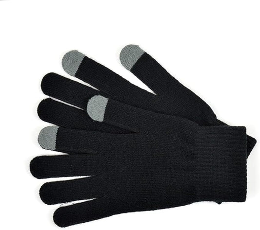 RJM Mens Jacquard Touch Screen Gloves Fur Lining