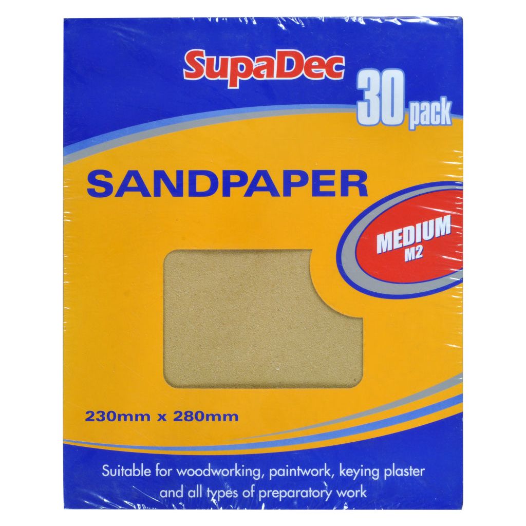 SupaDec General Purpose Sandpaper Pack 30 Medium M2