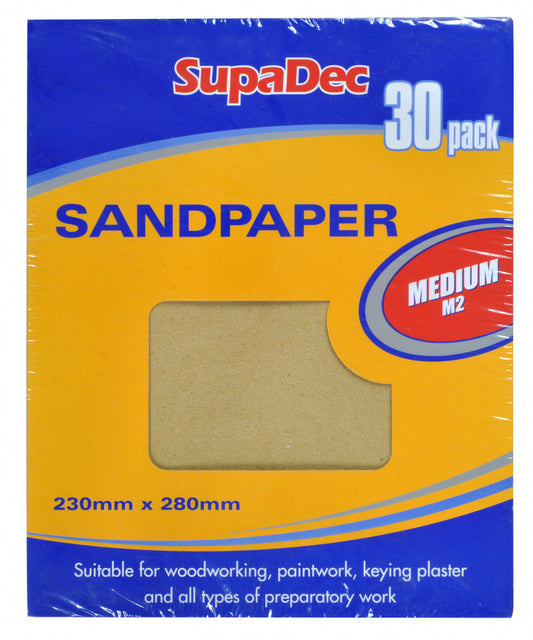 SupaDec General Purpose Sandpaper Pack 30 Medium M2