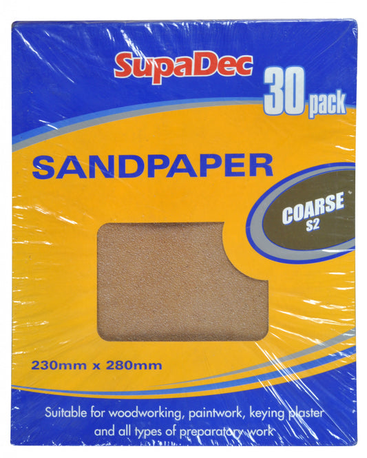 SupaDec General Purpose Sandpaper Pack 30 Coarse S2