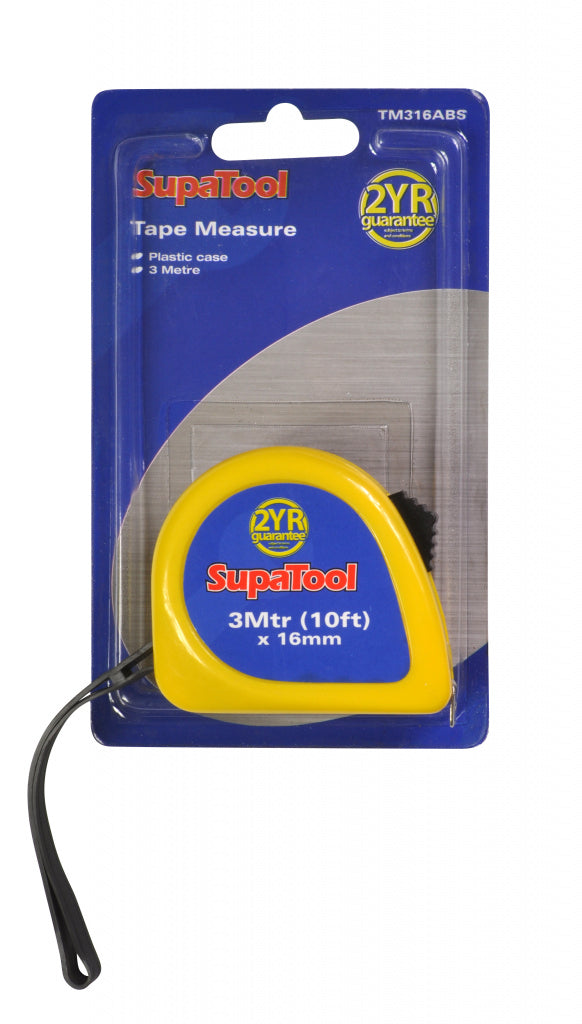 Ruban à mesurer en plastique SupaTool 3 m x 16 mm