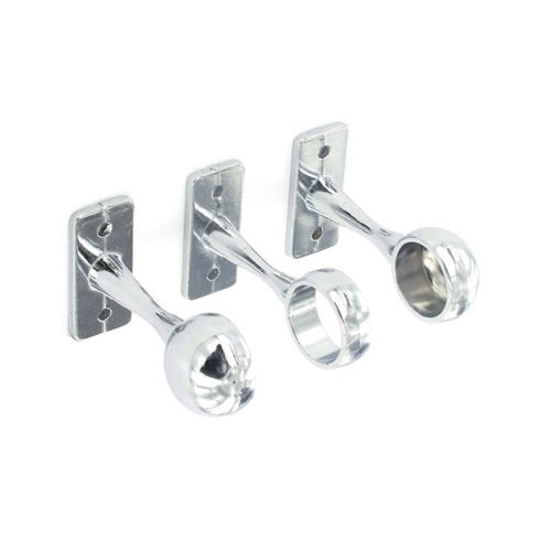 Securit 1 Centre & 2 End Brackets Chrome Plated