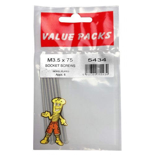 Fast Pak M3.5 X 75 SOCKET SCREWS NICKEL PLATED