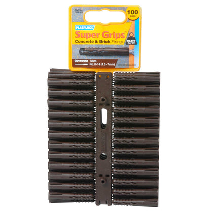 Plasplugs Fijaciones Super Grips Marrón