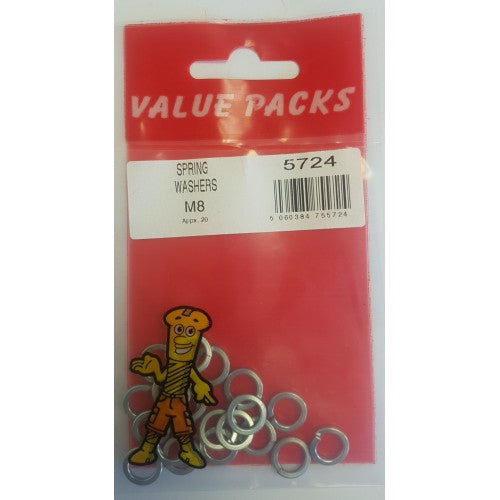 Fast Pak M8 SPRING WASHERS ZINC