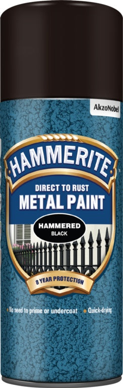 Peinture métal Hammerite 400 ml aérosol noir martelé