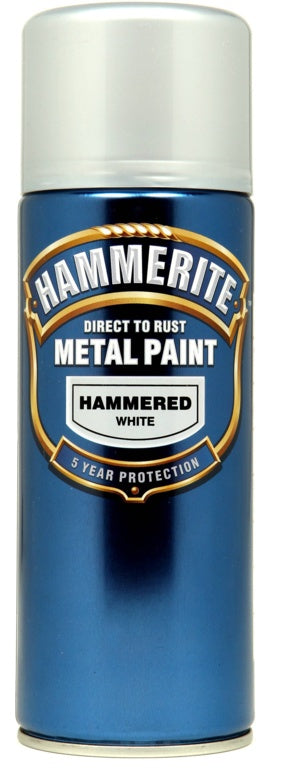 Peinture métal Hammerite 400 ml aérosol blanc martelé