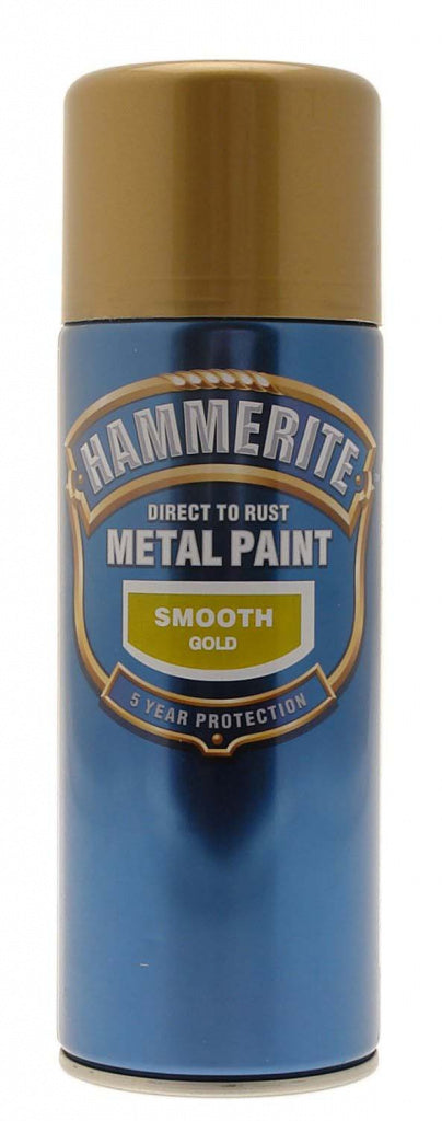 Hammerite Metal Paint 400ml Aerosol Smooth Gold