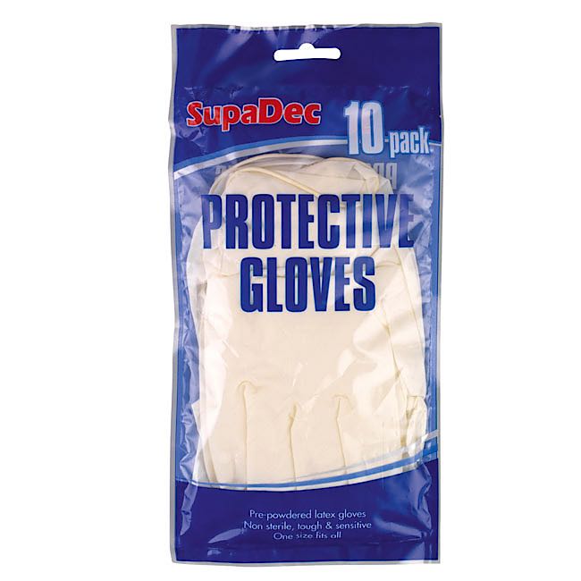 SupaDec Gants jetables en latex, paquet de 10