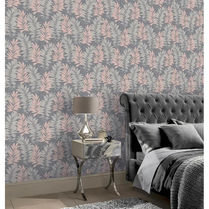 Arthouse Stardust Palm Pink & Grey Wallpaper