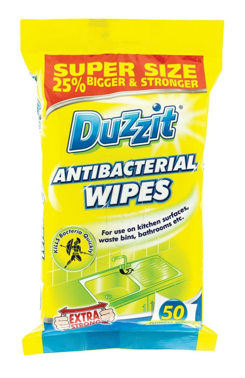 Lingettes antibactériennes Duzzit, paquet de 50