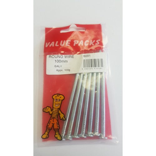 Fast Pak 100mm GALV ROUND WIRE NAILS